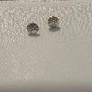 Silver colored Textured Stud Earrings